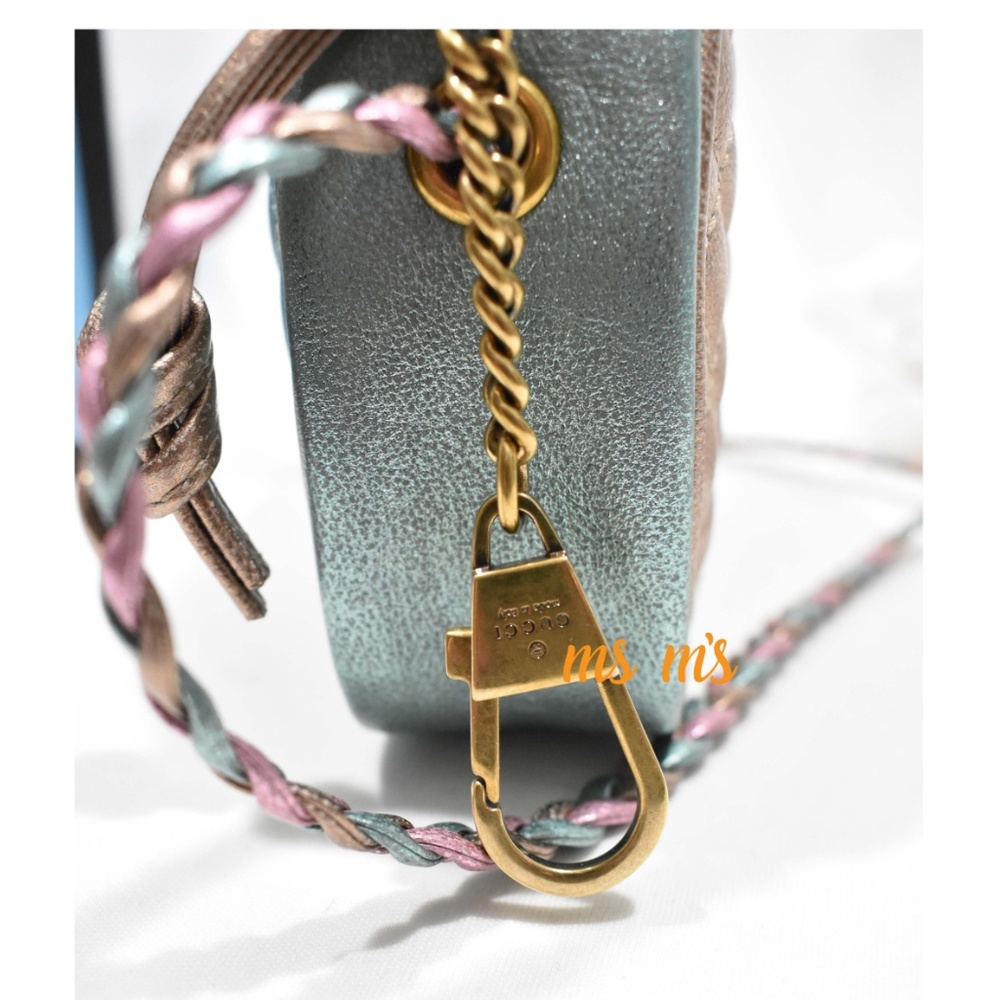 NWT Gucci Colorblock Metallic Leather Mini crossbo - Picture 3 of 4